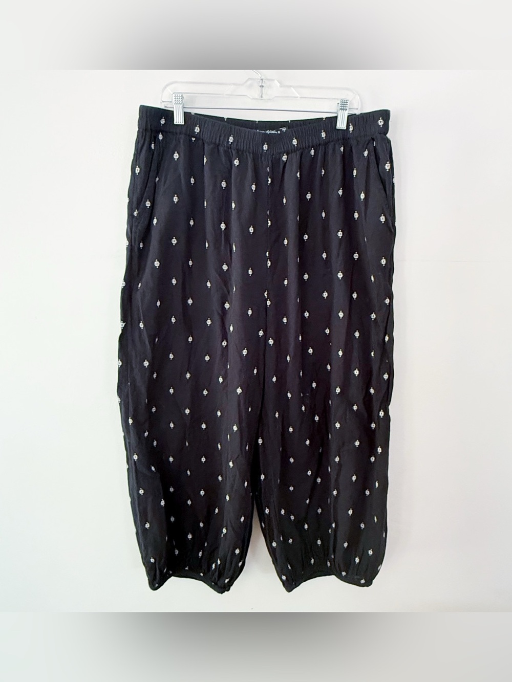 Gudrun Sjoden Women 100% Organic Cotton Harem Pants XL Lagenlook Comfy Boho
